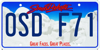 SD license plate 0SDF71
