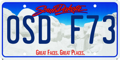 SD license plate 0SDF73
