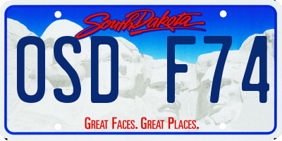 SD license plate 0SDF74