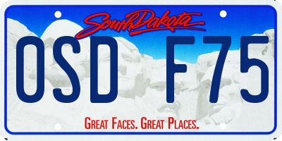 SD license plate 0SDF75