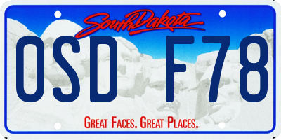 SD license plate 0SDF78