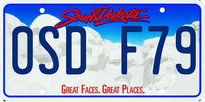 SD license plate 0SDF79