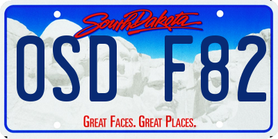 SD license plate 0SDF82