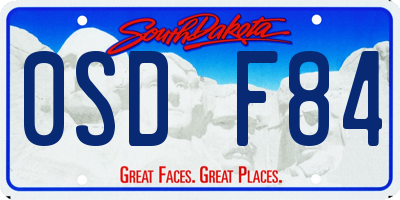 SD license plate 0SDF84