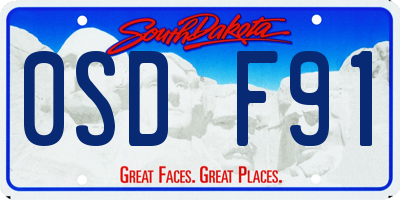 SD license plate 0SDF91