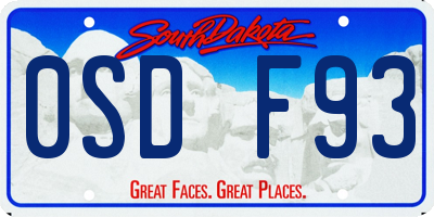 SD license plate 0SDF93