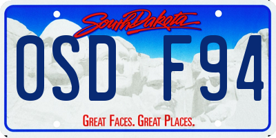 SD license plate 0SDF94