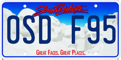 SD license plate 0SDF95