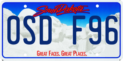 SD license plate 0SDF96