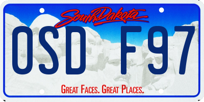 SD license plate 0SDF97
