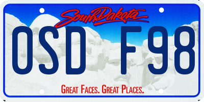 SD license plate 0SDF98