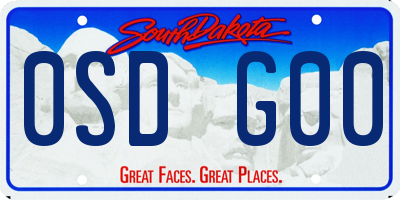 SD license plate 0SDG00
