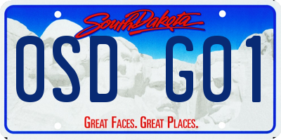 SD license plate 0SDG01