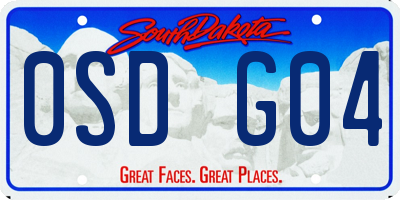 SD license plate 0SDG04