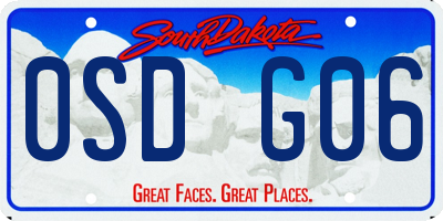 SD license plate 0SDG06