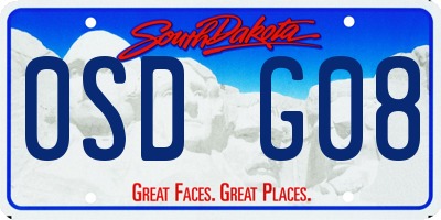 SD license plate 0SDG08
