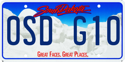 SD license plate 0SDG10