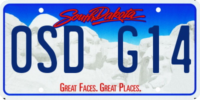 SD license plate 0SDG14