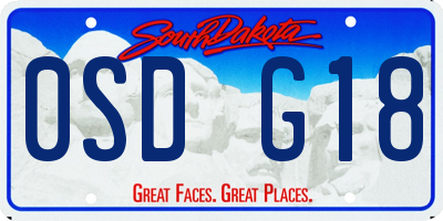 SD license plate 0SDG18