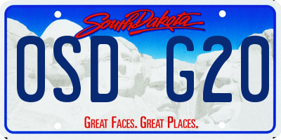 SD license plate 0SDG20