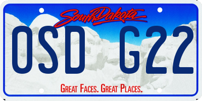 SD license plate 0SDG22