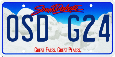 SD license plate 0SDG24