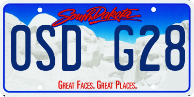 SD license plate 0SDG28
