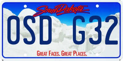SD license plate 0SDG32