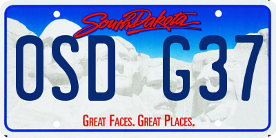 SD license plate 0SDG37