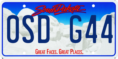 SD license plate 0SDG44