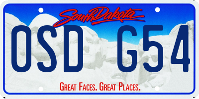SD license plate 0SDG54