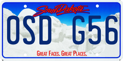 SD license plate 0SDG56