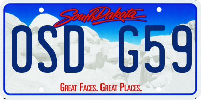 SD license plate 0SDG59