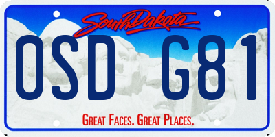 SD license plate 0SDG81