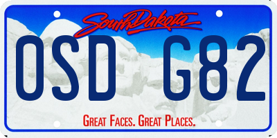 SD license plate 0SDG82