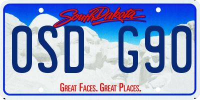 SD license plate 0SDG90