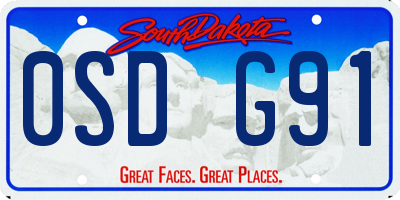 SD license plate 0SDG91