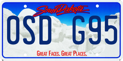 SD license plate 0SDG95