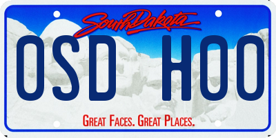 SD license plate 0SDH00