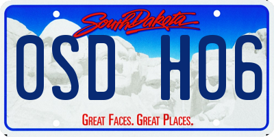 SD license plate 0SDH06