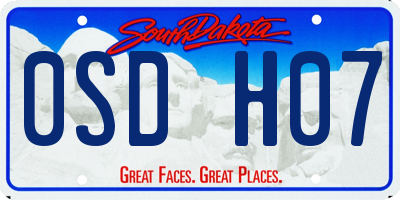 SD license plate 0SDH07
