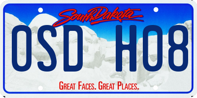 SD license plate 0SDH08