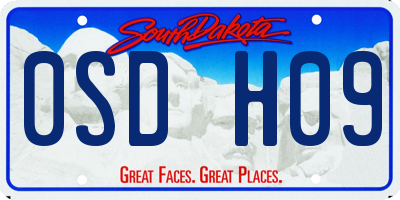 SD license plate 0SDH09