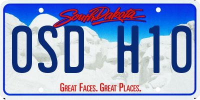 SD license plate 0SDH10