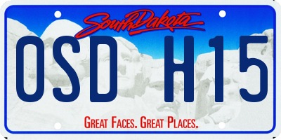 SD license plate 0SDH15