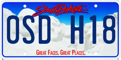 SD license plate 0SDH18