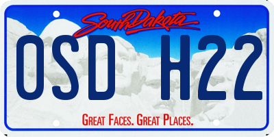 SD license plate 0SDH22