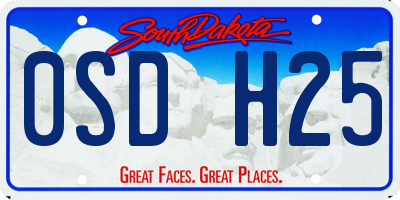 SD license plate 0SDH25