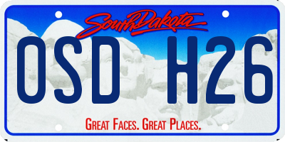 SD license plate 0SDH26