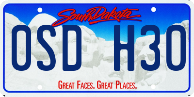SD license plate 0SDH30